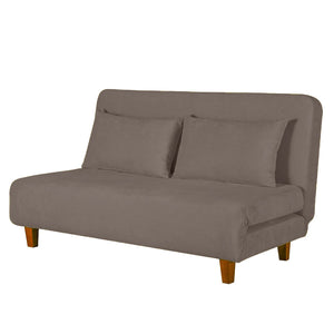 Divano Letto 2 Posti 146x91x82 cm in Tessuto Tortora Scuro