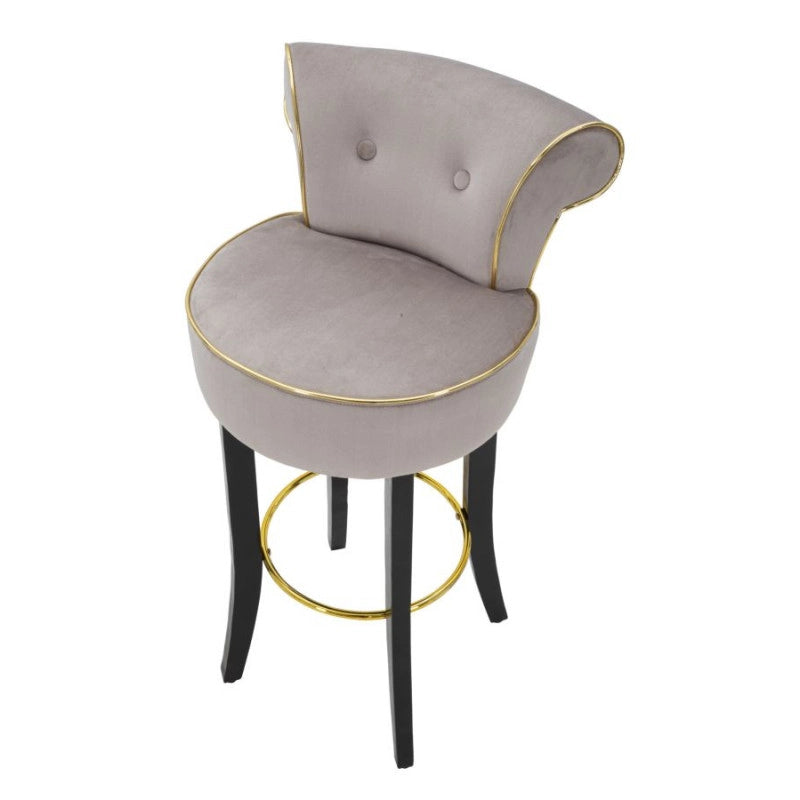 Sgabello Bar Luxy Grigio cm 46x48x96