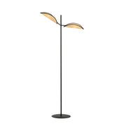Piantana Moderno Eridano Acciaio Nero Marrone 2 Luci E14 Ip20
