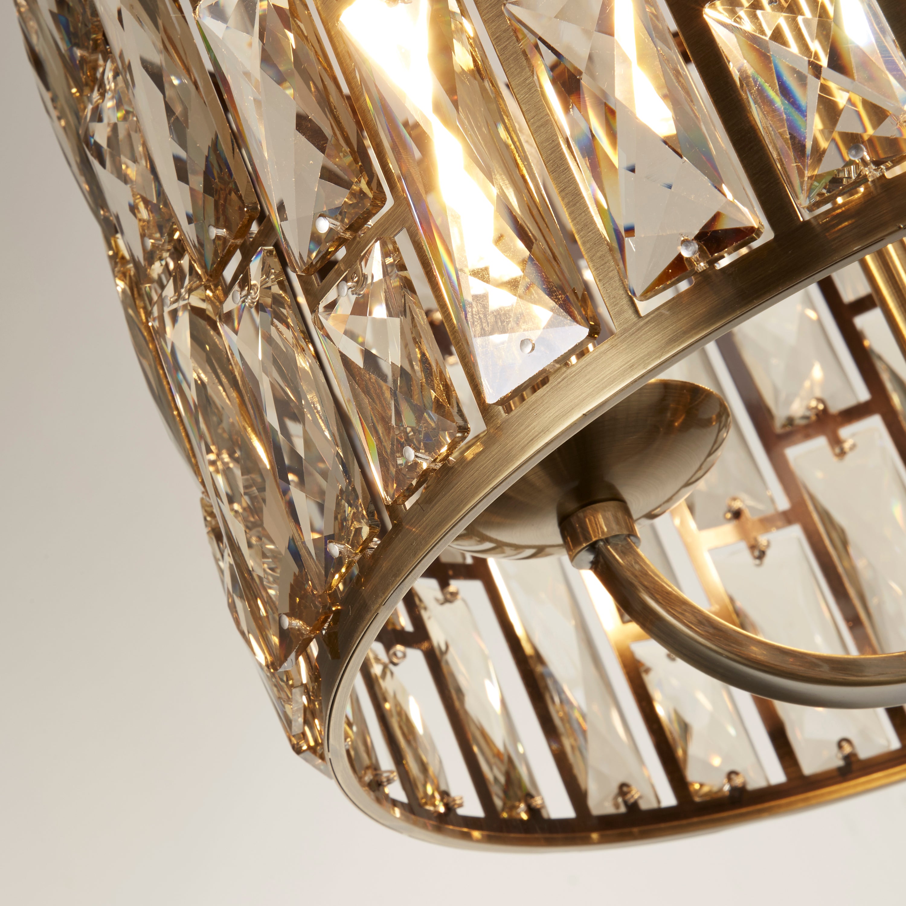 Lampadario Classico Gioiello Acciaio Ottone Vetro 3 Luci E14