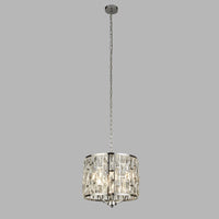 Lampadario Classico Gioiello Acciaio Cromo Vetro Trasparente 3 Luci E14