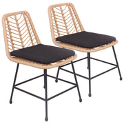 Set di 2 sedie in rattan sintetico con cuscini OKA