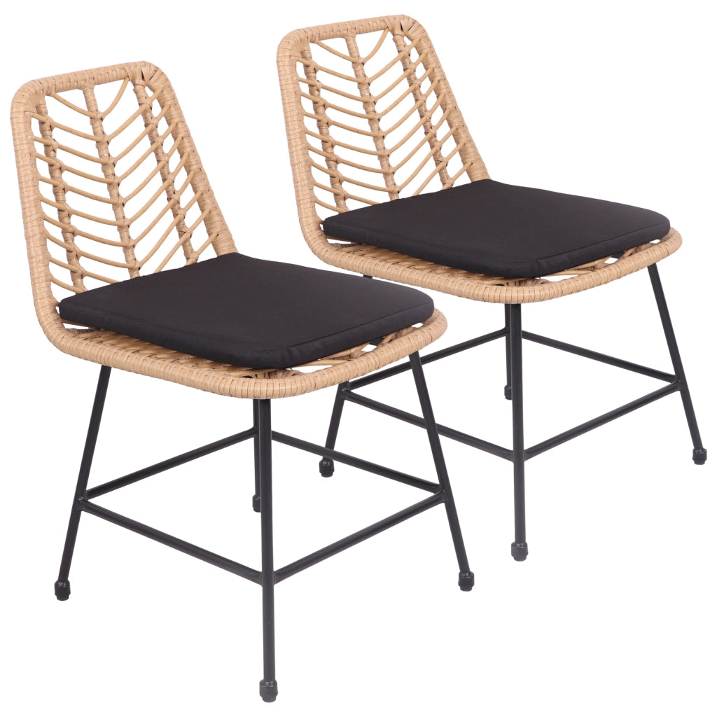Set di 2 sedie in rattan sintetico con cuscini OKA
