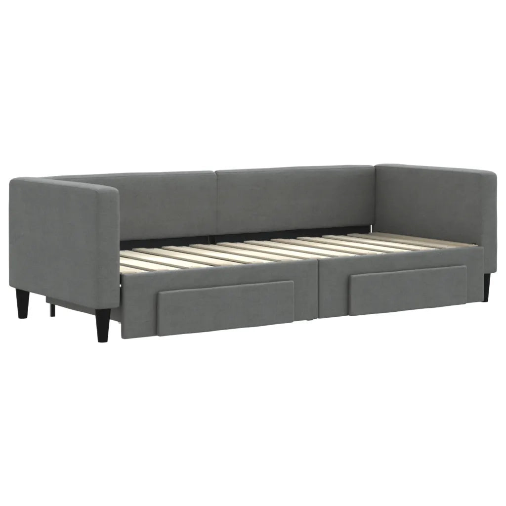Divano Letto Estraibile Cassetti-Sofa Letto-Daybed Grigio Scuro 80x200cm Tessuto 877046