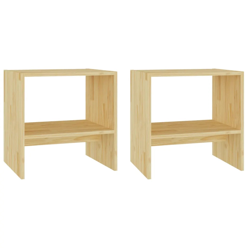 Comodini 2 pz 40x30,5x40 cm in Legno Massello di Pino cod mxl 30903