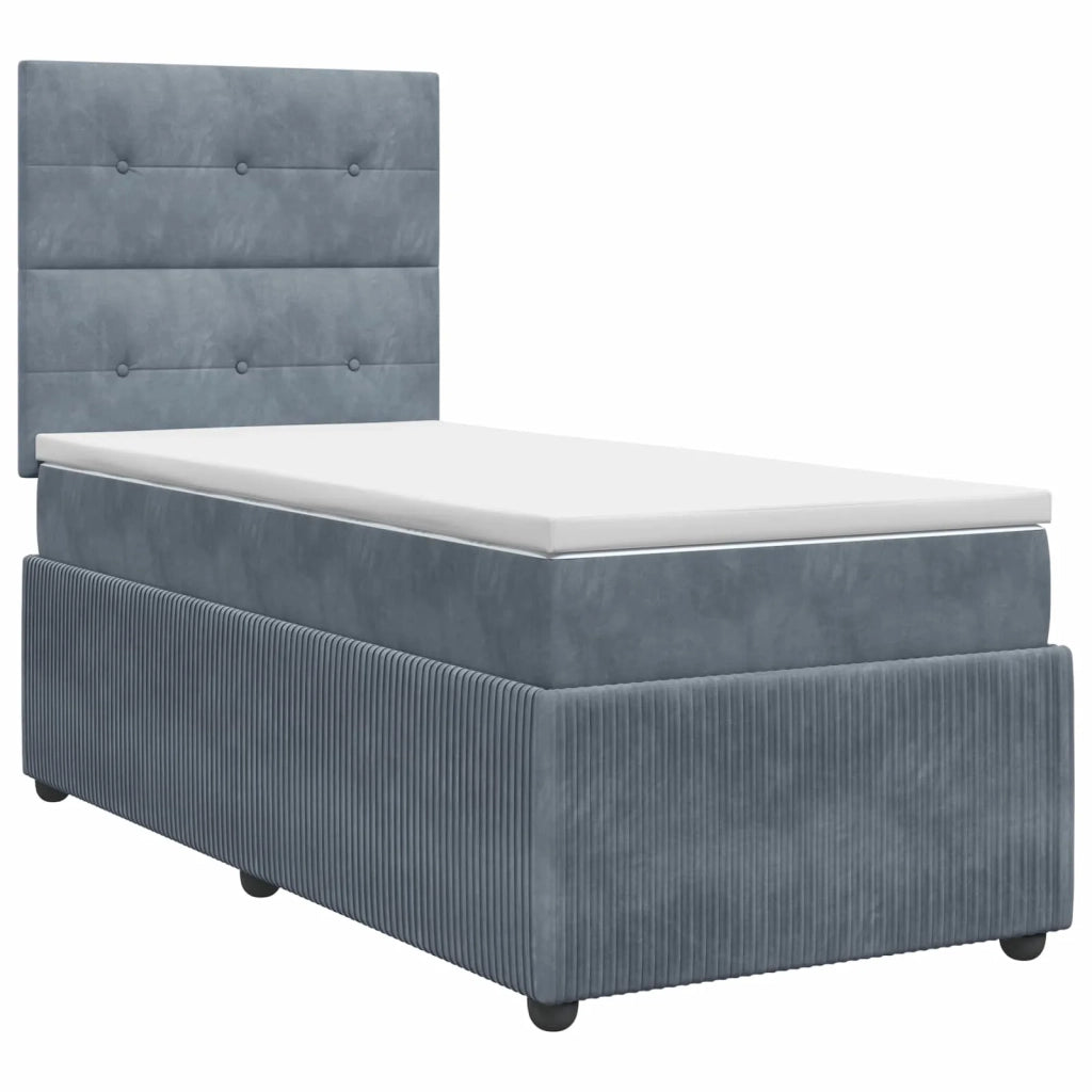 Letto box spring con materasso Grigio Scuro 80 x 200 cm Velluto 3454494