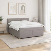 Letto box spring con materasso Tortora 180 x 200 cm Tessuto 3451025
