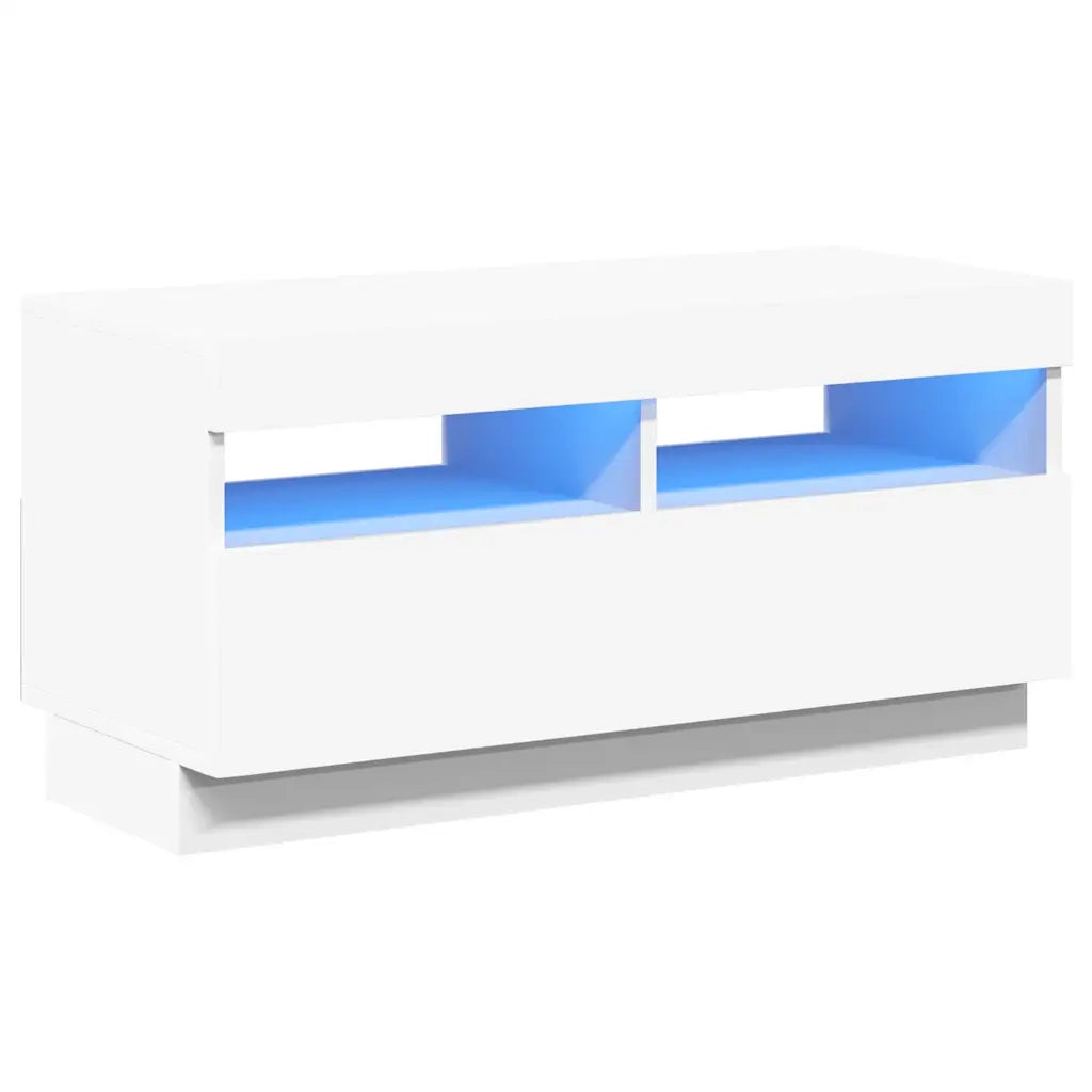 Mobile Porta TV con Luci LED Bianco 80x35x40 cm
