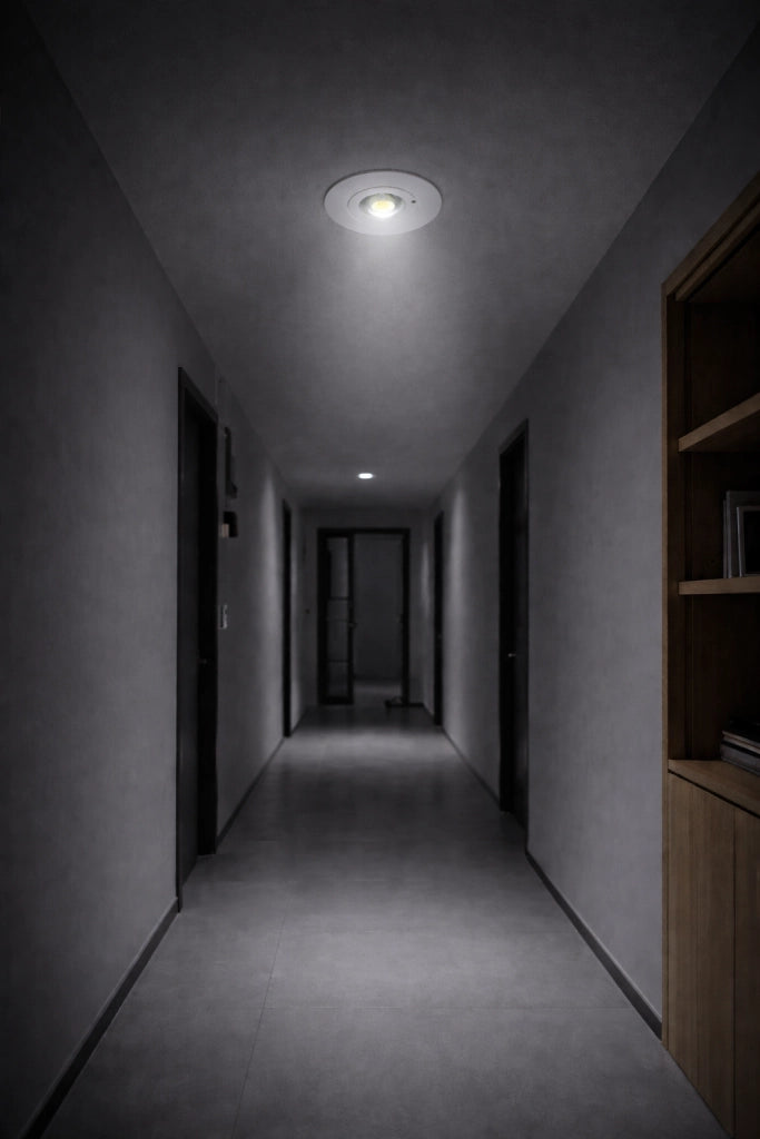 Faretto LED Emergenza da Incasso 3W 400LM COB 6500K Luce Fredda, Batteria 1800mAh, Autonomia 3 Ore, Driver Emergenza Integrato, Lampada Soffitto per Corridoi Scale Uffici