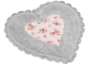 Tappeto Bagno Doccia Spugna Tappetino Assorbente Cotone Pelo Corto Mod. Vie En Rose - Vie En Rose - Grigio