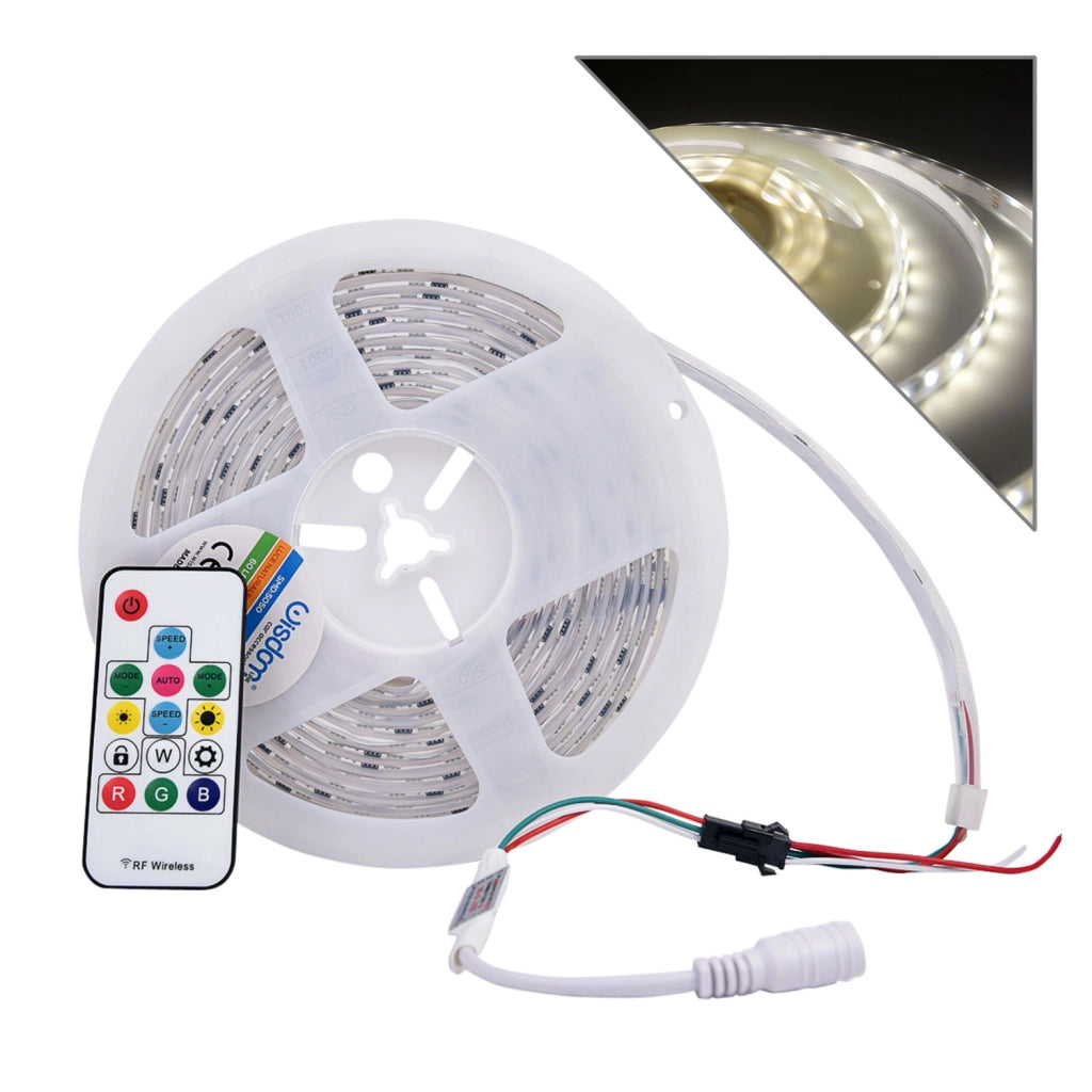 STRISCIA LED IP65 120 LED/M CON LUCE NATURALE 4000K ED EFFETTO PIOGGIA - FLESSIBILE E PROLUNGABILE ALTA LUMINOSITA'