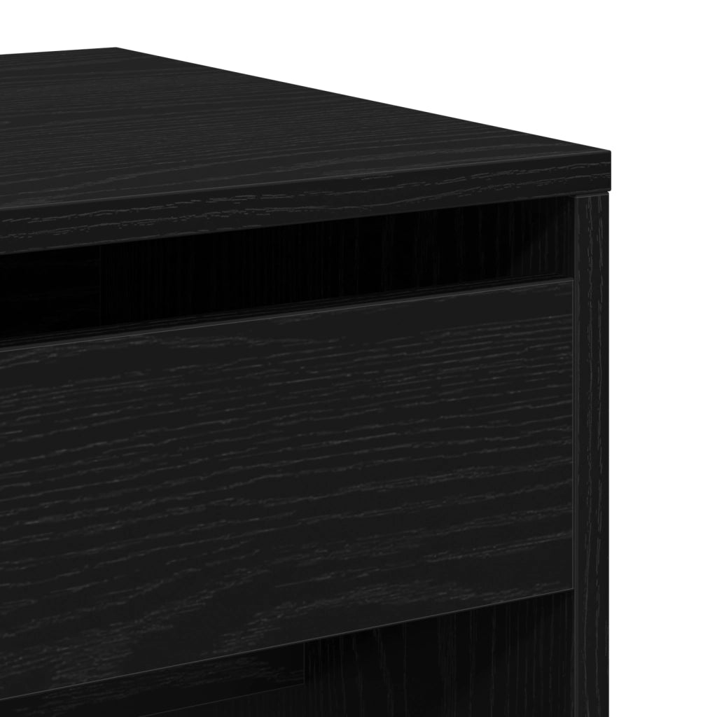 Tavolo da trucco con specchio in legno ingegnerizzato nero