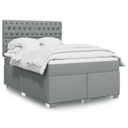 Giroletto a Molle con Materasso Grigio Chiaro 160x200cm Tessuto