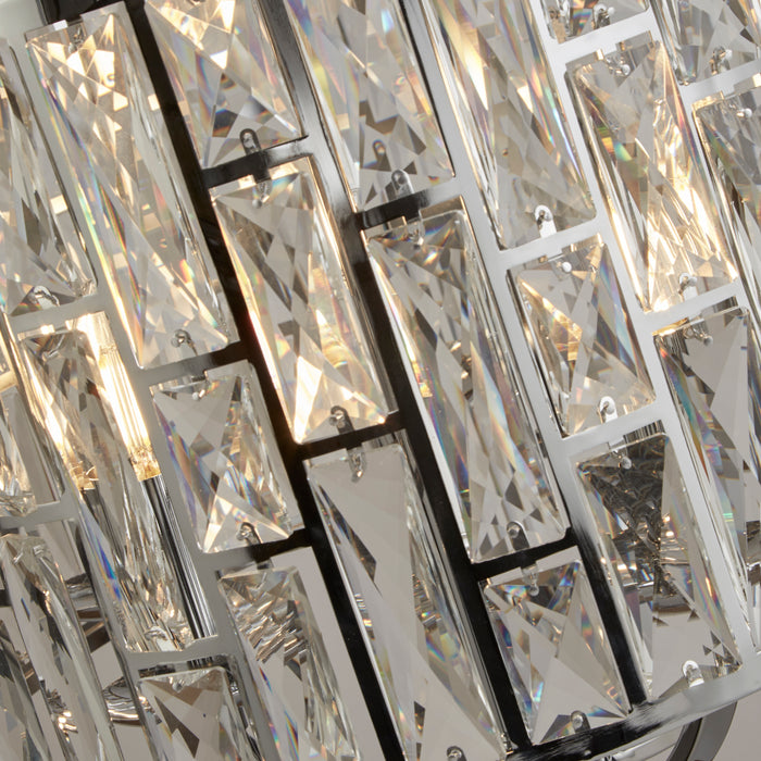 Lampadario Classico Gioiello Acciaio Cromo Vetro Trasparente 5 Luci E14