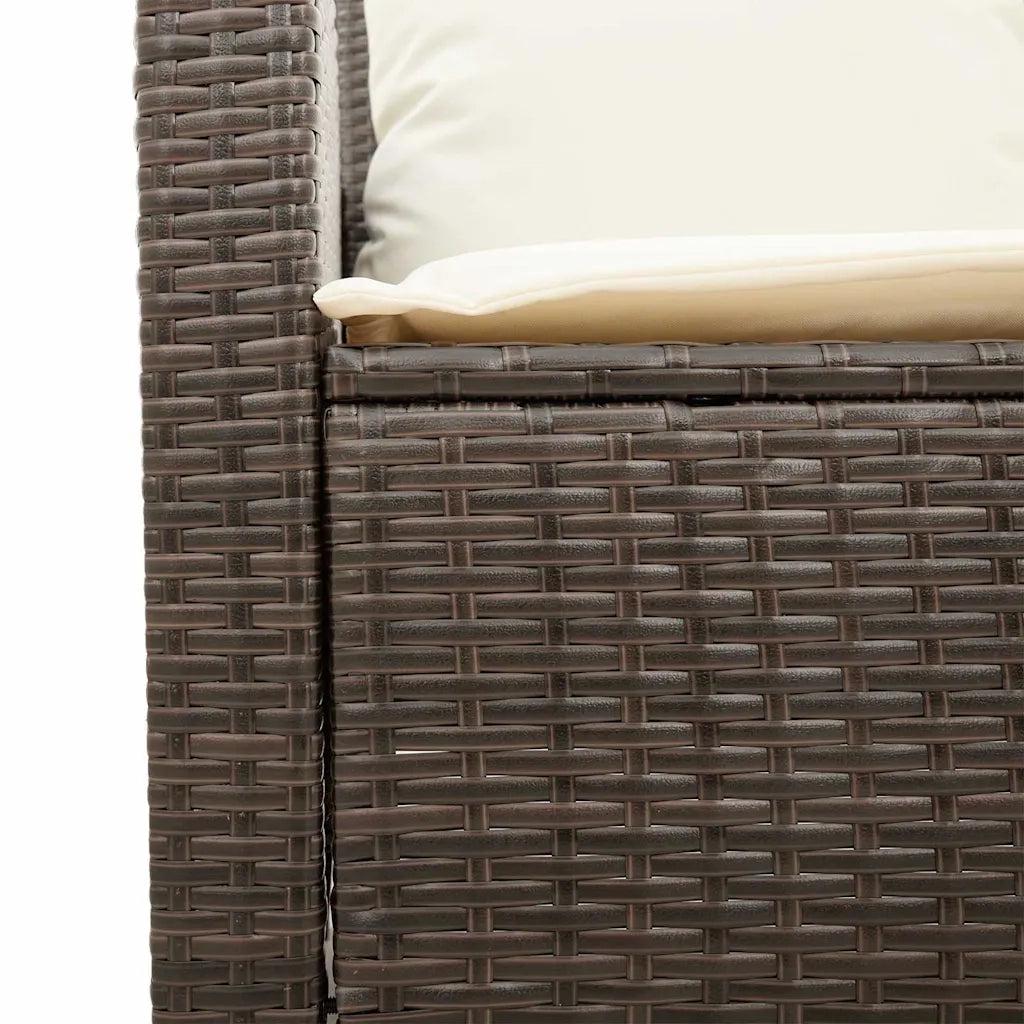 Divano a 2 Posti con Cuscini e Tavolo Marrone Polyrattan 4103846