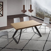 Tavolo fisso 160x90 cm Tabira rovere scortecciato gambe antracite