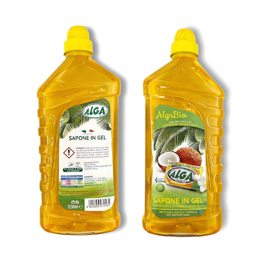 Sapone gel bucato a mano lavatrice ALGA 1250 ml tensioattivi vegetali vegano