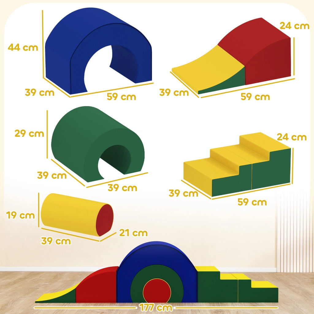 Giocattolo di arrampicata modulare per bambini ¨C zephmum ¨C multicolore 181x39x44 cm