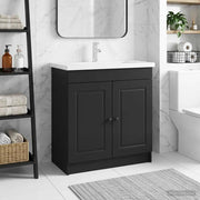 Mobiletto da bagno sotto il lavello Nero 56 x 37,5 x 81 cm 890065