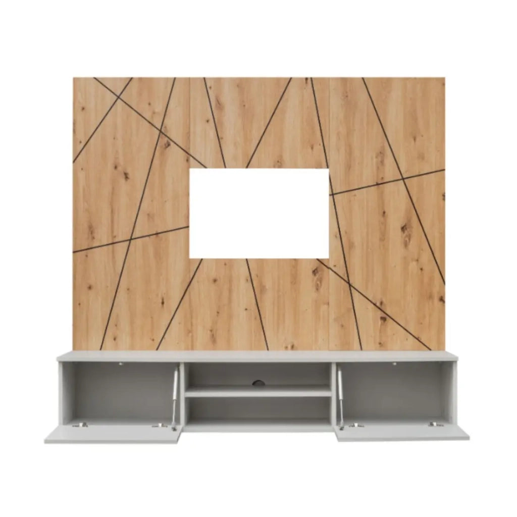 Composizione murale IXAR geometrica – Mobile TV + pannelli decorativi
