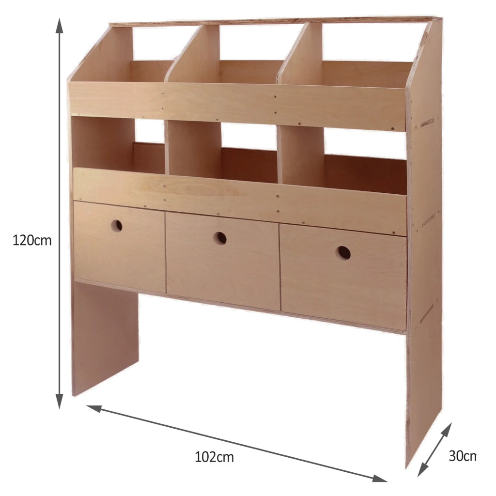 Scaffale Universale per Furgone e Van in Compensato 6 Scompartimenti 3 Cassetti