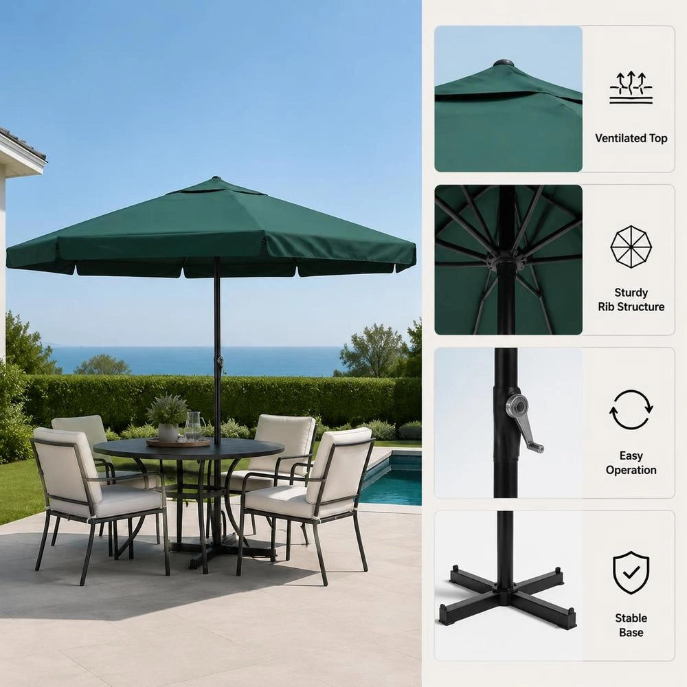 Green Aluminum Parasol, 500 Cm
