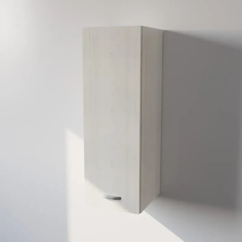 Pensile Cucina  in Legno Nobilitato Larice Bianco Mobile Alto con 1 Anta, Pensile Componibile Moderno Made in Italy (H90XL30XP33cm)
