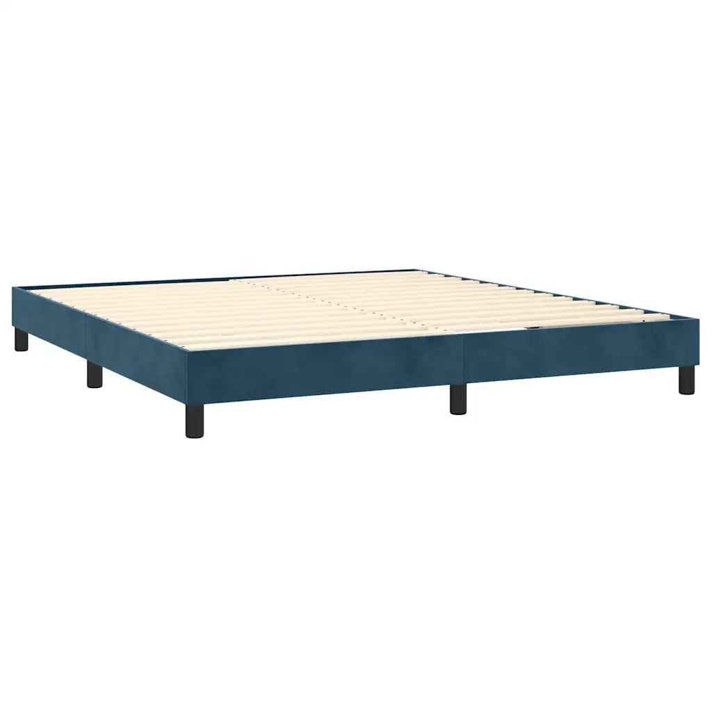 Giroletto a Molle con Materasso Blu Scuro 160x200 cm in Velluto 3130911