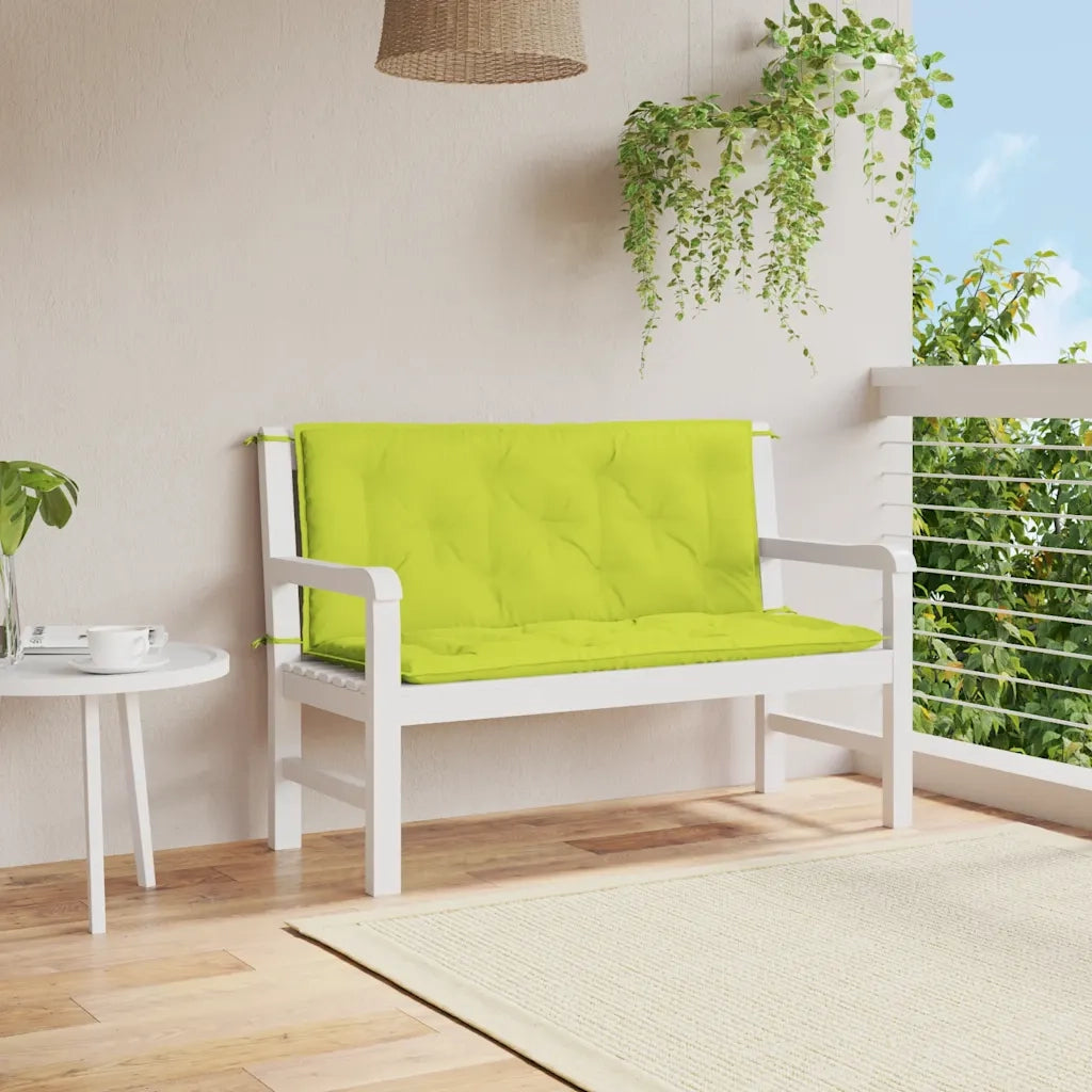 Cuscini per Panca 2 pz Verde Intenso 120x50x7 cm Tessuto Oxford