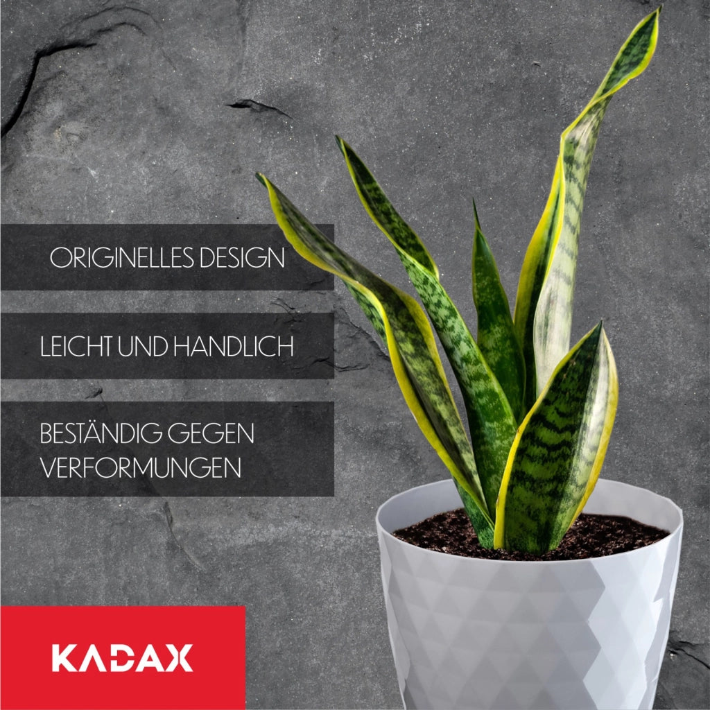Vaso da fiori in plastica KADAX con supporto, coprivaso, 14 cm, grigio, Kadax