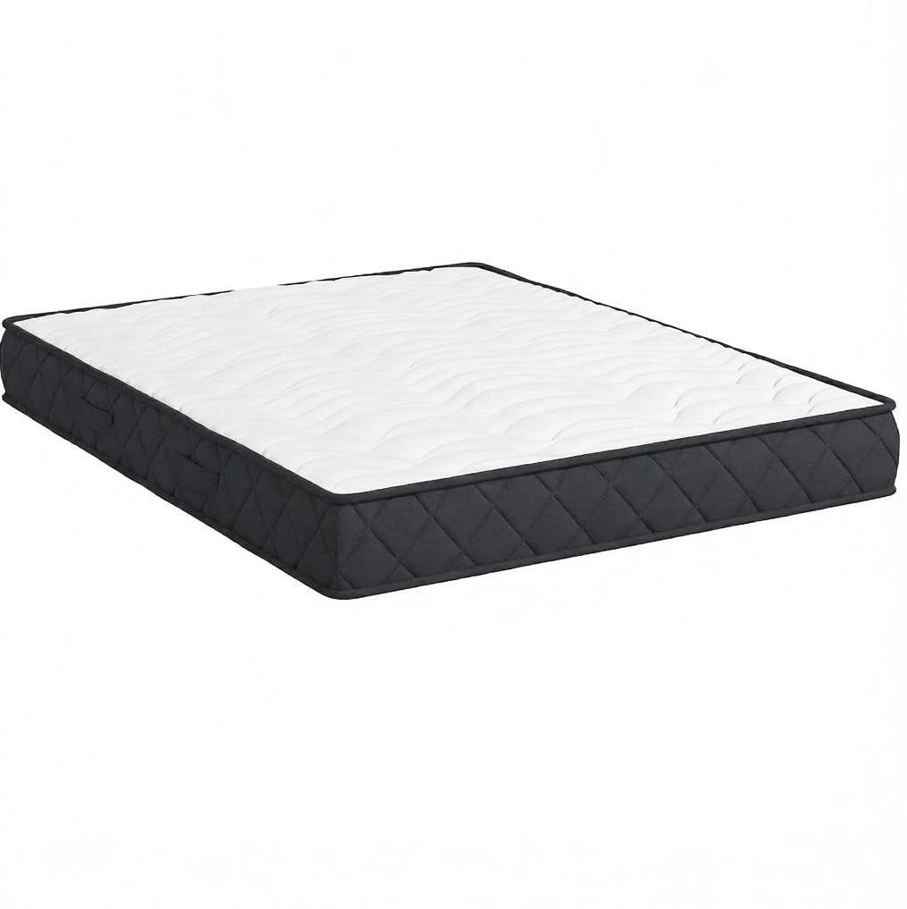 Materasso 140 x 190 cm in poliestere bianco e grigio, memory foam