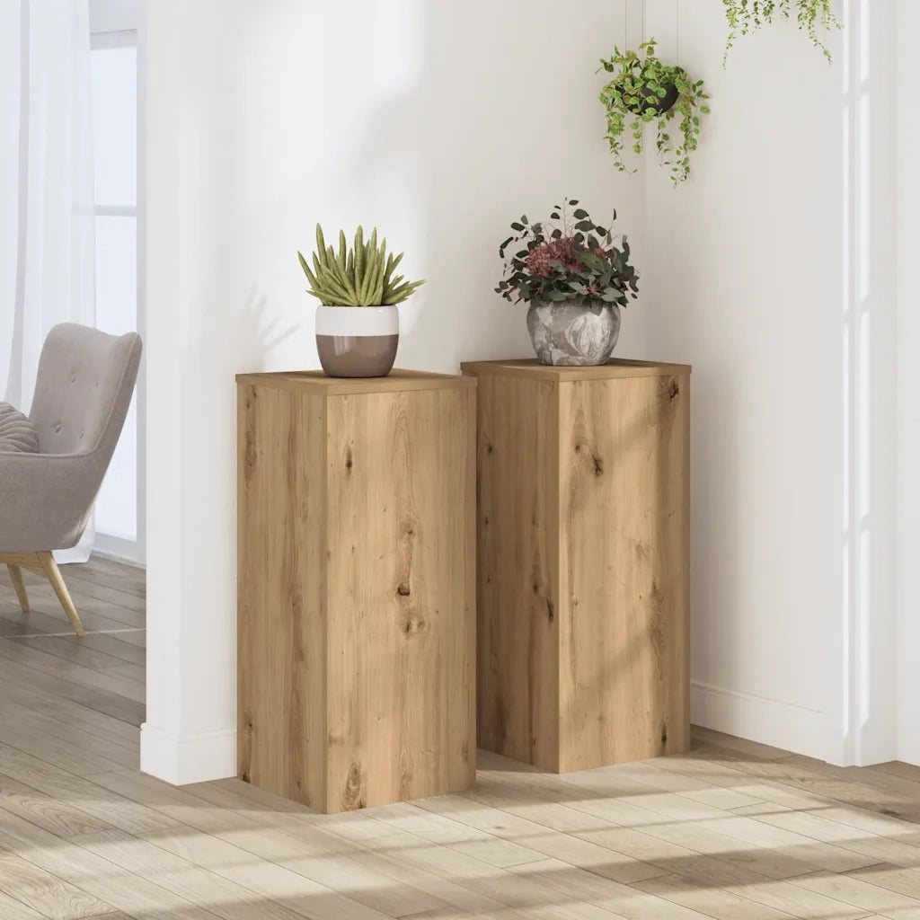 Supporti per piante | Sostegno per piante 2 pz Rovere 30x30x70 cm in Multistrato