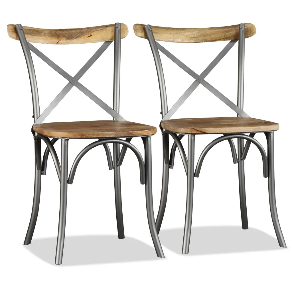 Sedie da Pranzo 2 pz in Legno Massello di Mango 244592