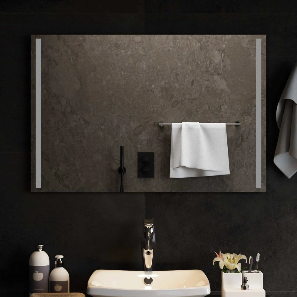 Specchio da bagno LED Trasparente 90 x 60 cm vetro temperato 42045802