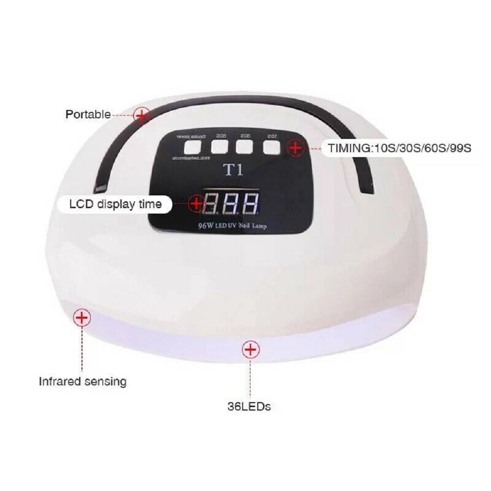 Trade Shop - Lampada Uv A Led Fornetto Per Unghie Professionale Smalto Gel Semipermanente 96w -