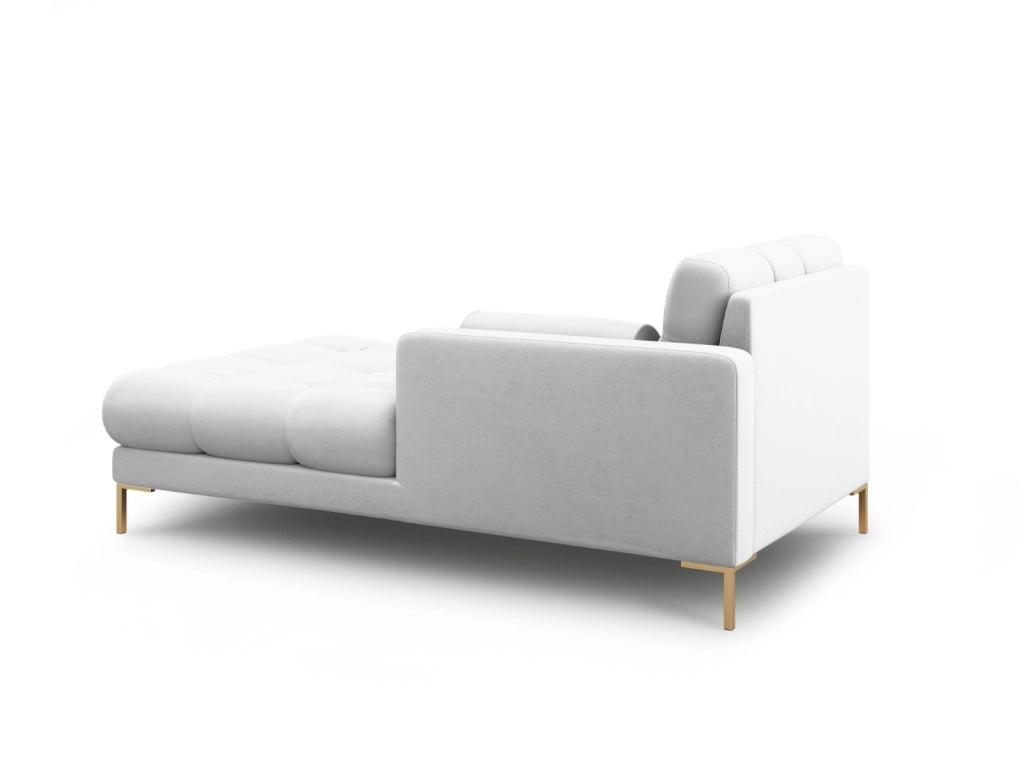 Cosmopolitan Design - Chaise longue destra "Bali" in tessuto strutturato grigio chiaro 