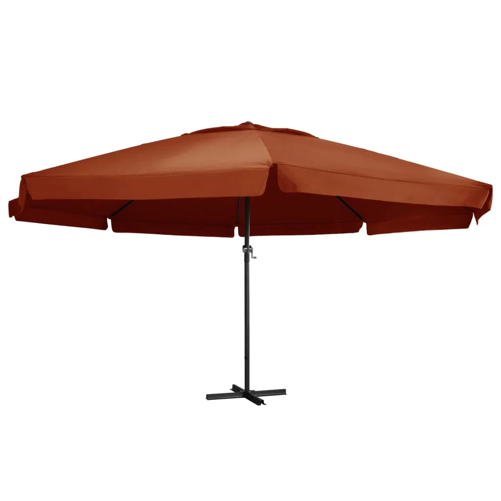Ombrellone da esterno con palo in alluminio 600 cm terracotta 02_0008241