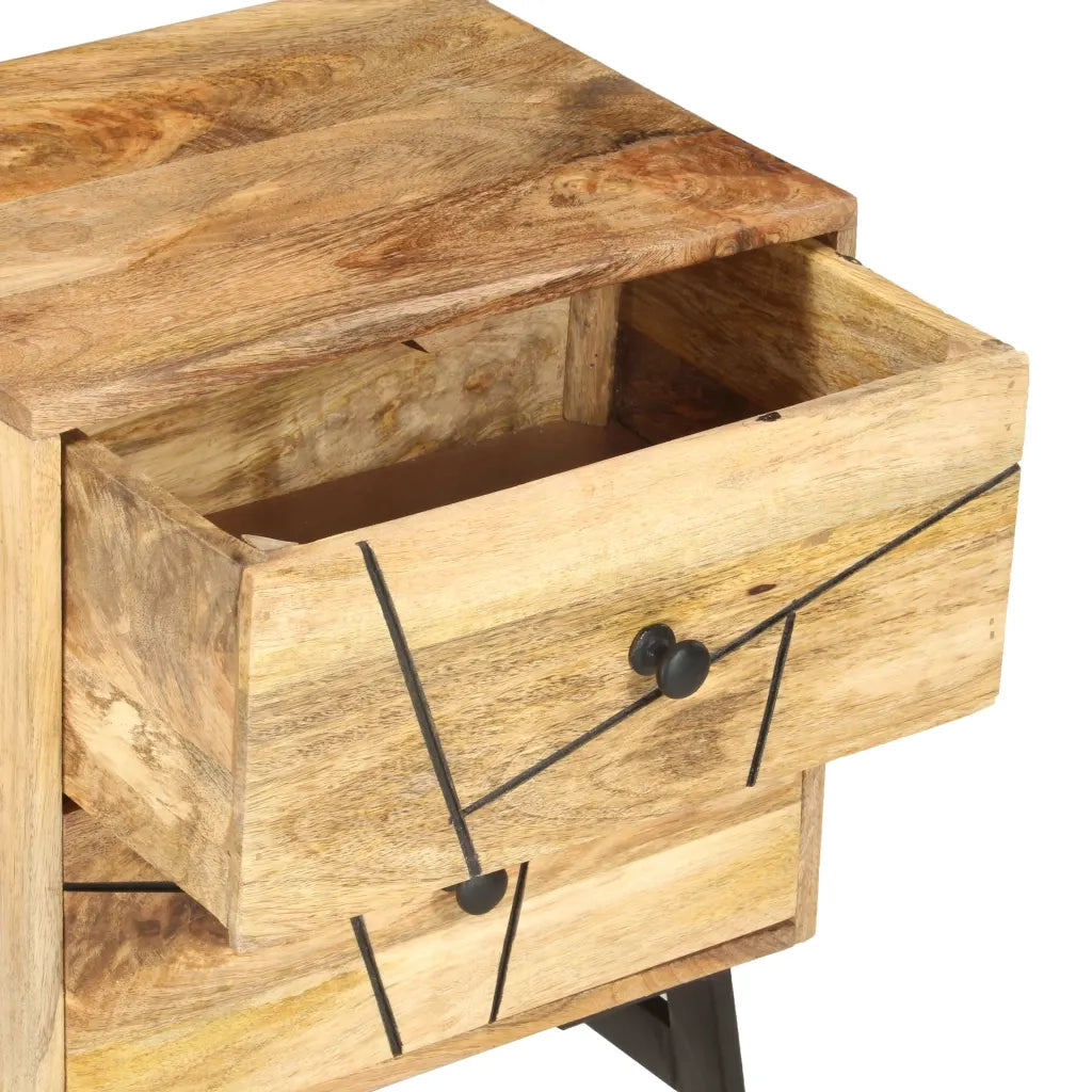 Comodino 40x30x50 cm in Legno Massello di Mango cod mxl 56617