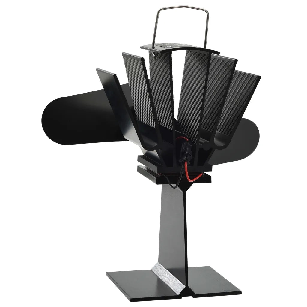 Ventola per Stufa Alimentazione a Calore 2 Lame-Ventilatore per Stufa Nero 678752