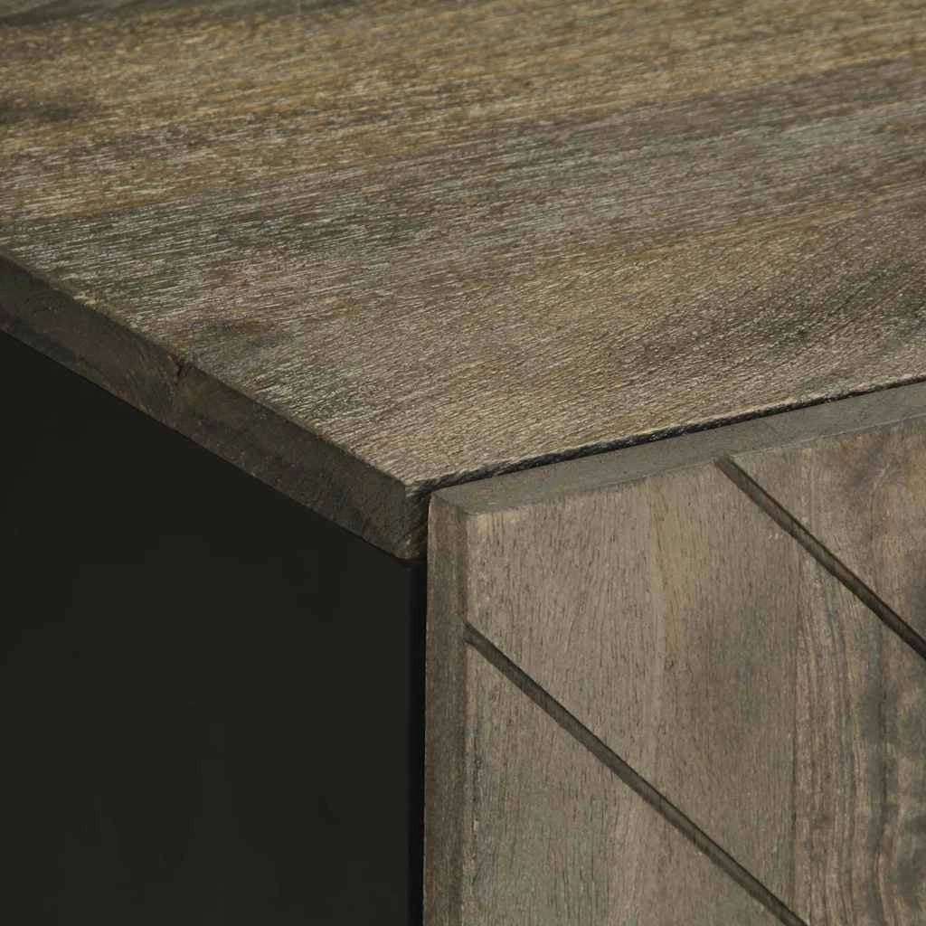 Mobile porta TV moderno con ampio spazio di archiviazione 105 x 33 x 46 cm legno massello nero 02_0057727