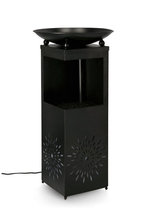 Fontana con Led 40,5x40,5x78 cm in Metallo Yuki Nera