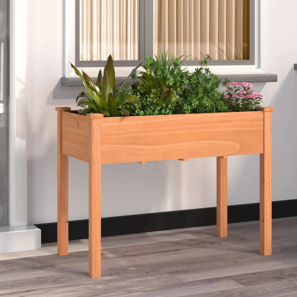 Fioriera con Fodera-Vaso-Contenitore per Piante Marrone 118x59x76cm Legno Massello di Abete