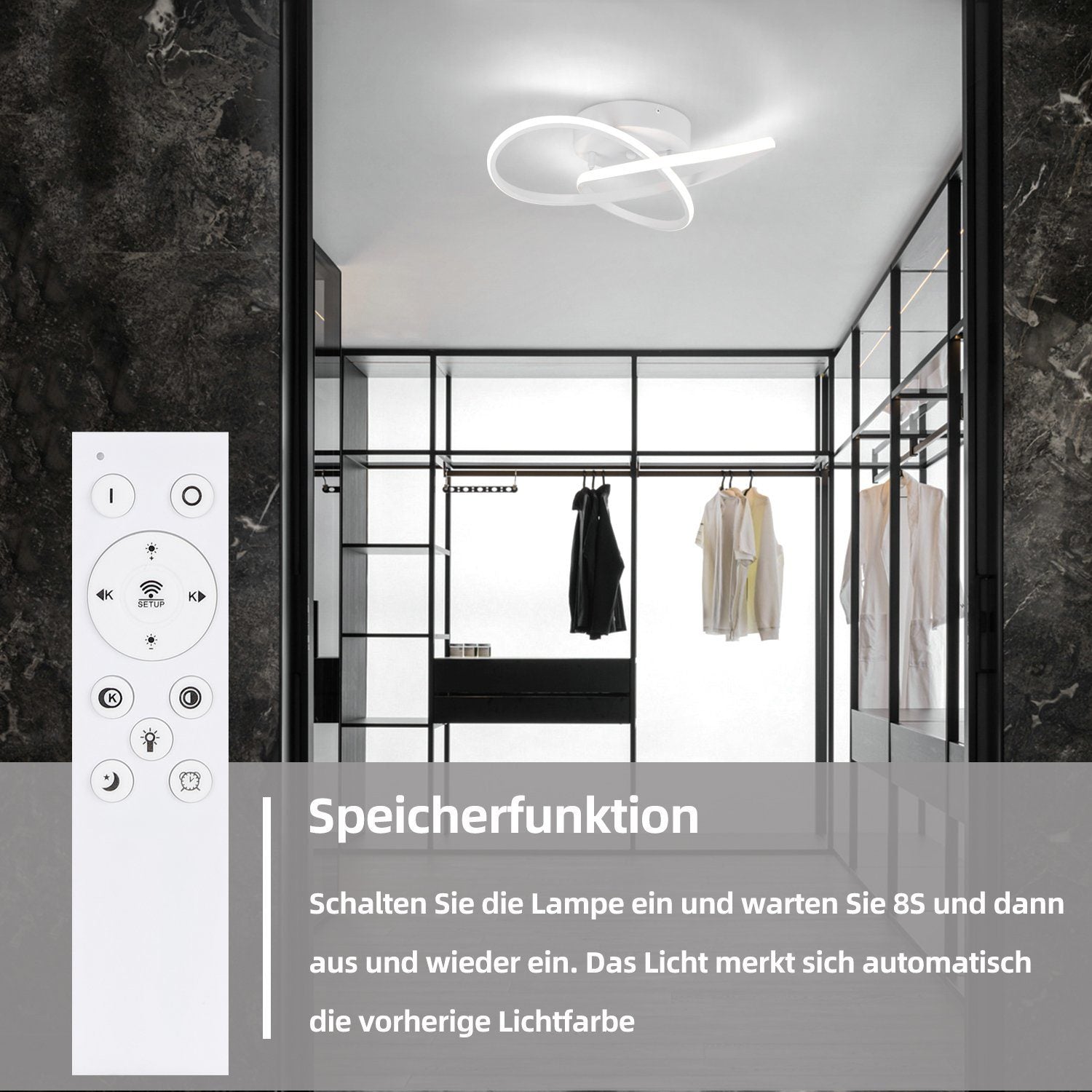 ZMH Lampada da soffitto a LED Design 3 Lame con Colore Regolabile e Dimmerabile