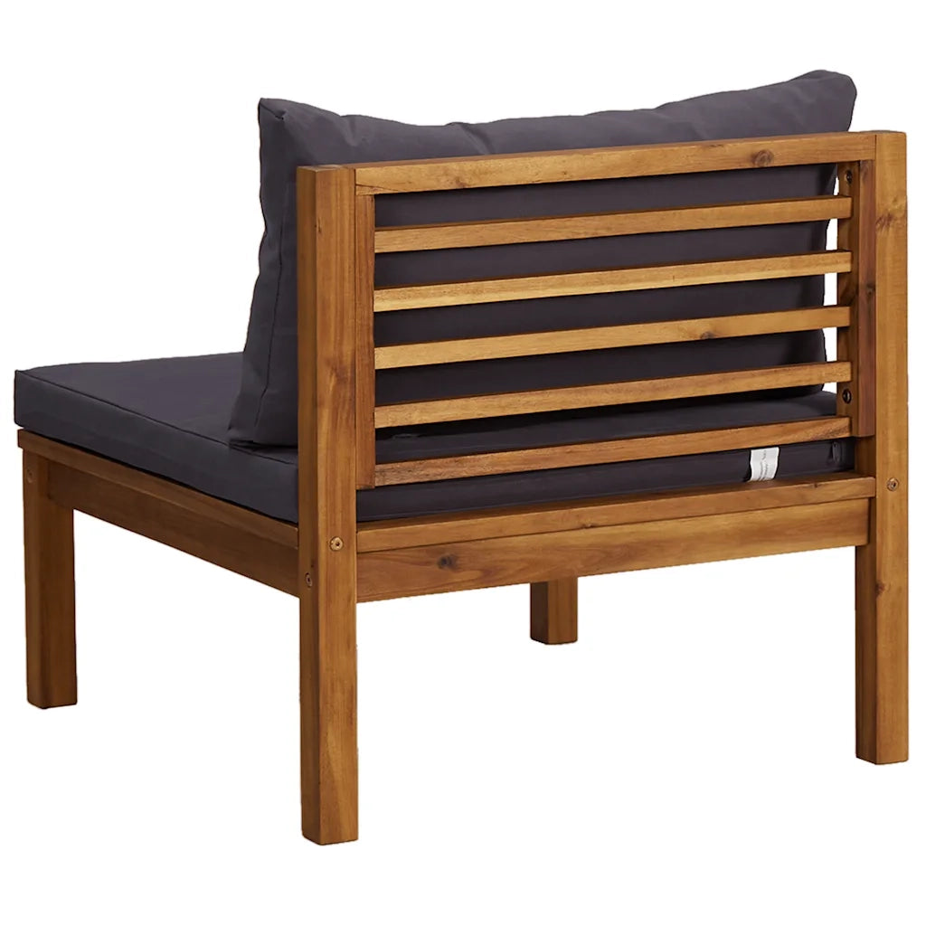 Set Divani da Giardino 2 pz con Cuscini Grigio Scuro in Acacia CFW8813854