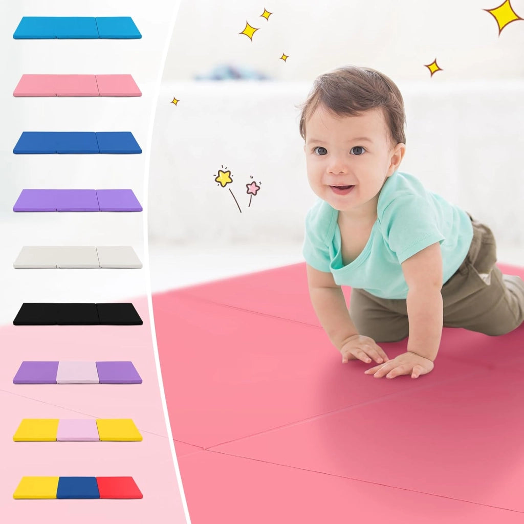 Tappetino da Yoga Spesso, Tappetino Fitness Pieghevole e Portatile con Imbottitura in EPE, Cerniera e Maniglie, Materassino Allenamento da Casa e Palestra, 180 X 60 X 5 cm