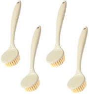 Set di spazzole per la pulizia di padelle e pentole - 4 pezzi - Spazzola per padelle e pentole con setole di semi di lino - Pulizia potente - Dimensioni compatte 21 x 2 cm