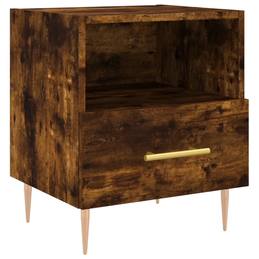 Comodino-Tavolino da notte Rovere Fumo 40x35x47,5 cm in Legno Multistrato 670502
