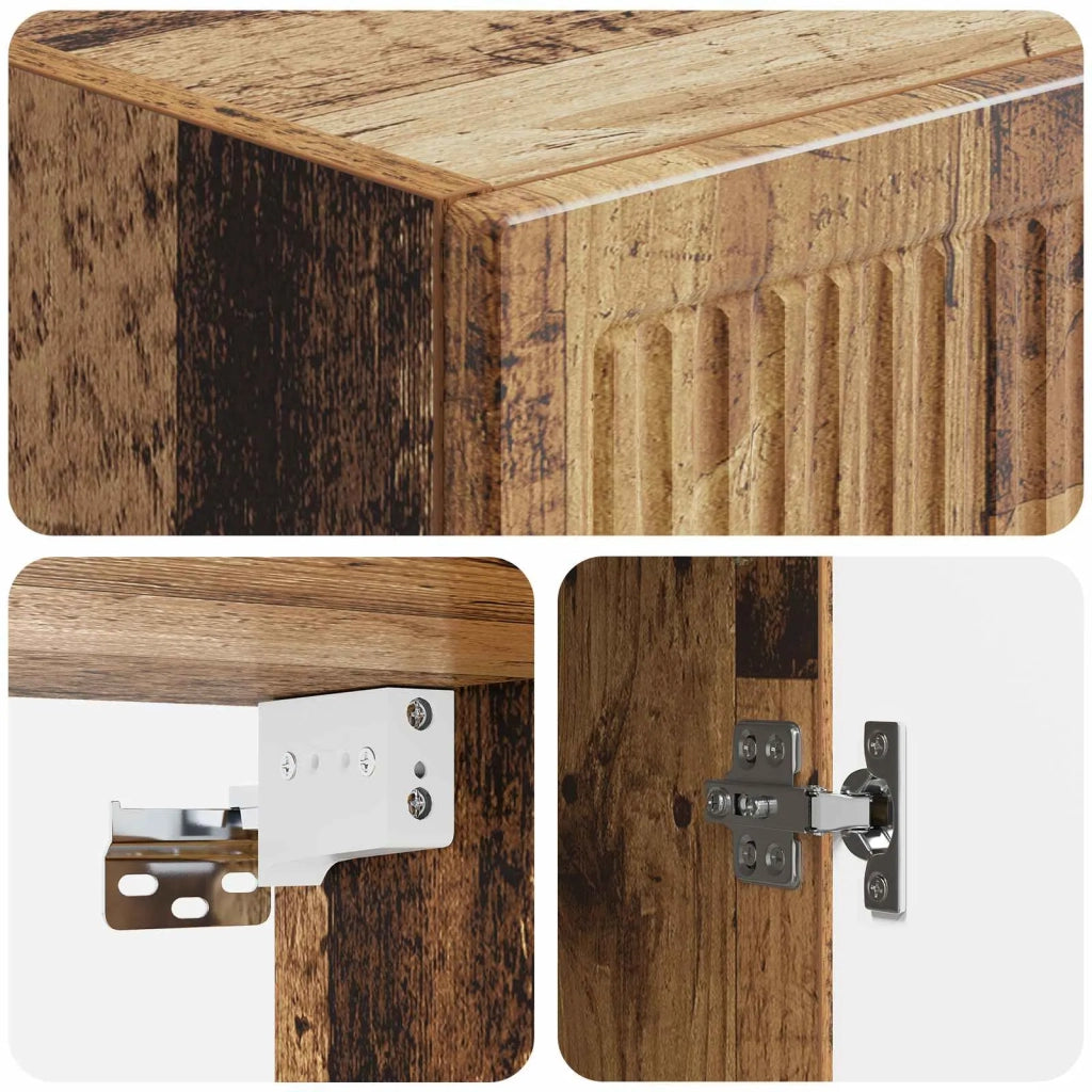 Mobiletto a muro Legno antico 33 x 34,5 x 90 cm