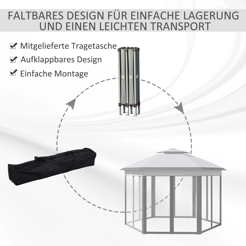 Gazebo Faltpavillon ¨C zephmum ¨C Grigio+Bianco 4x4m