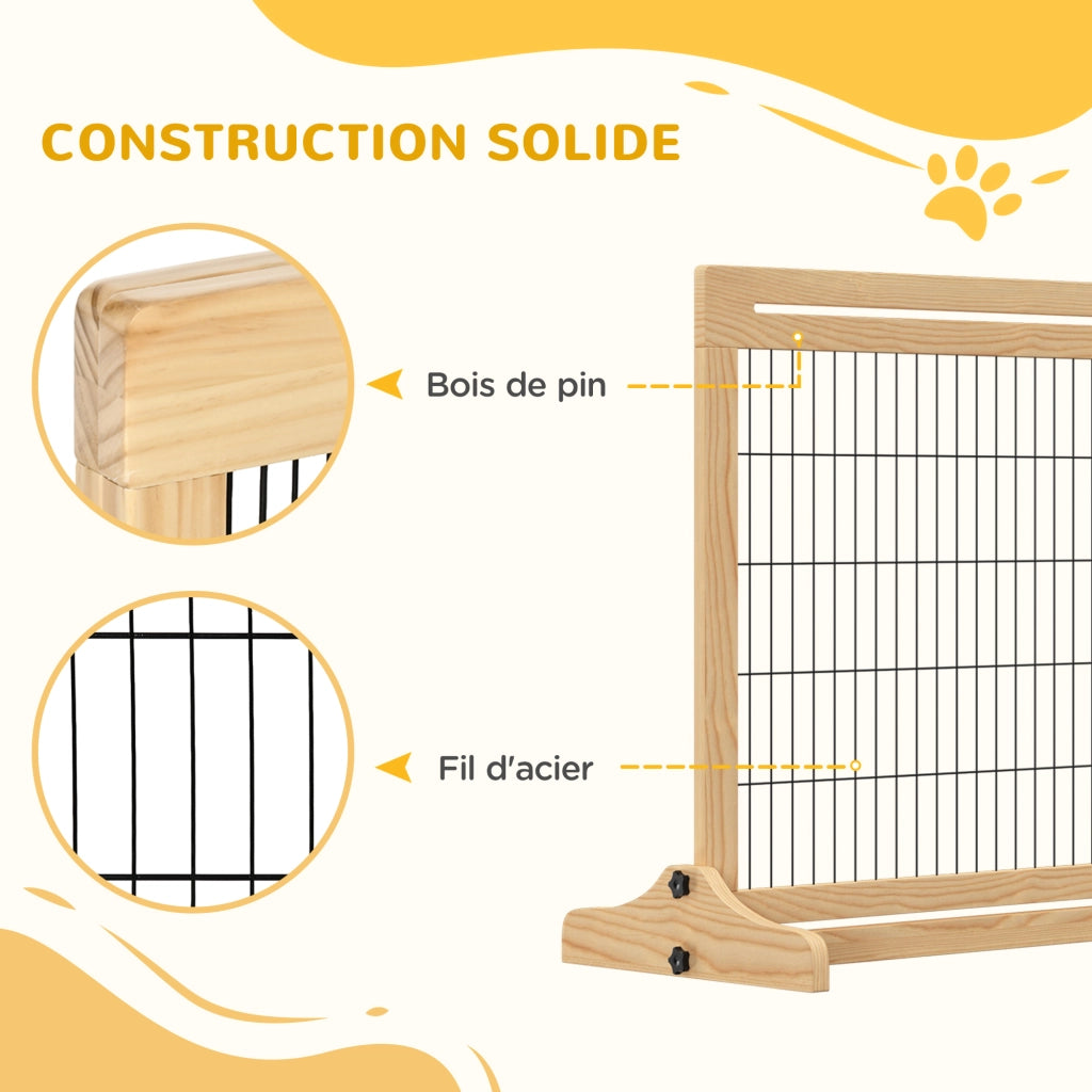 Barriera per cani regolabile ¨C zephmum ¨C 104-180x36x69 cm legno pino naturale